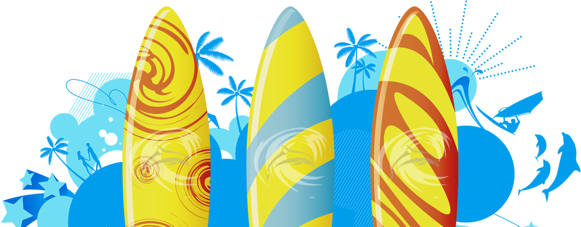 Colorful Surfboards Graphic PNG Image