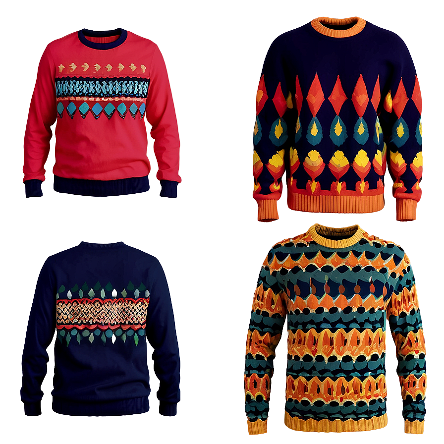 Colorful Sweater Patterns Png Sya82 PNG Image