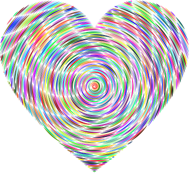 Colorful Swirl Heart Pattern PNG Image