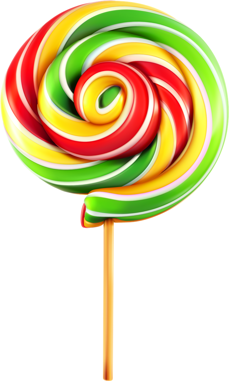 Colorful Swirl Lollipop PNG Image