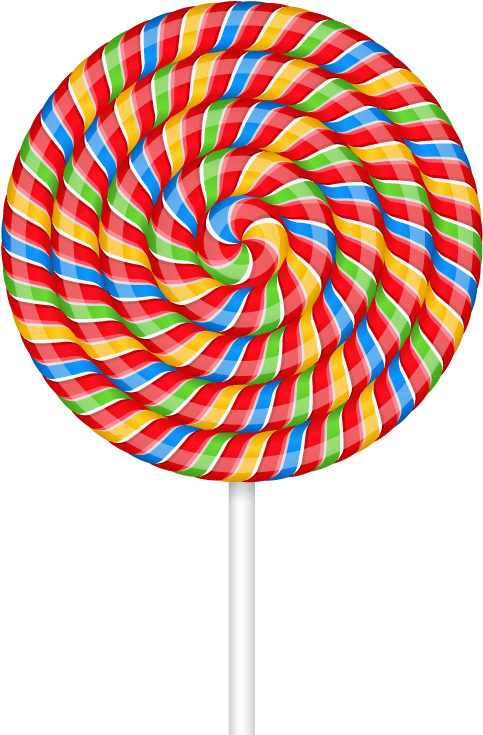 Colorful Swirl Lollipop PNG Image