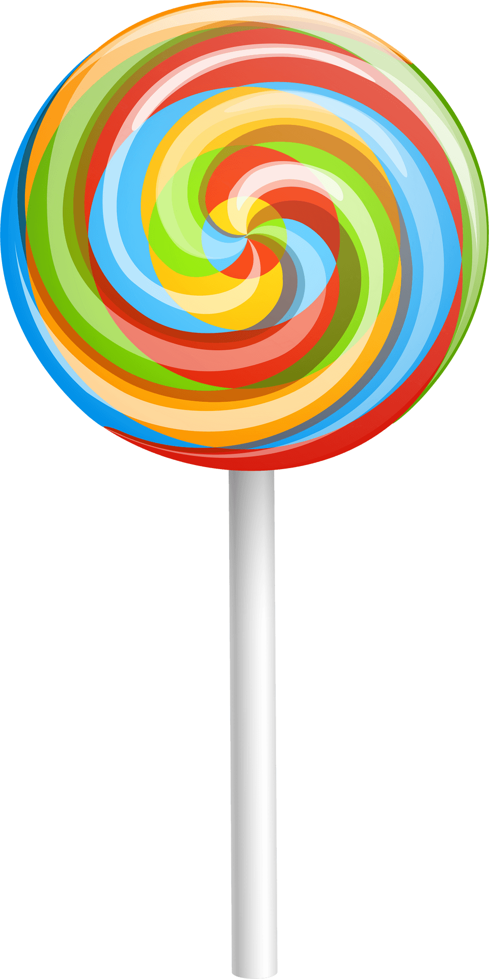 Colorful Swirl Lollipop Illustration PNG Image