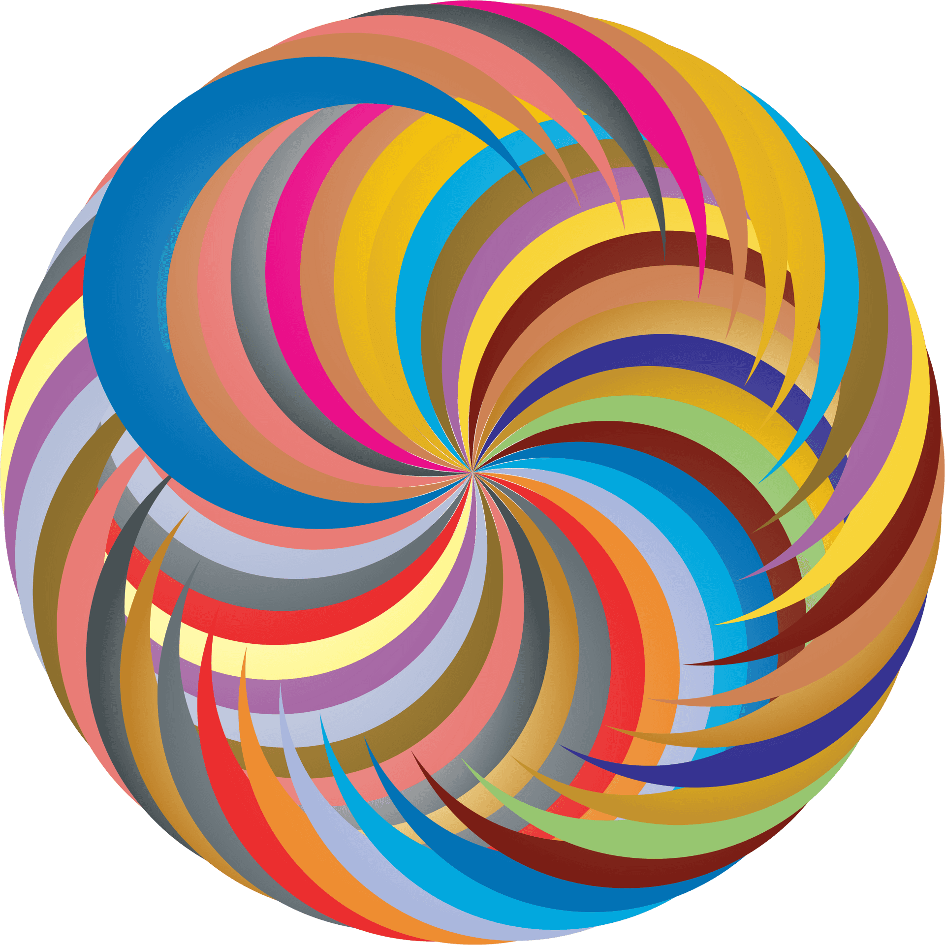 Colorful Swirling Circle Abstract PNG Image