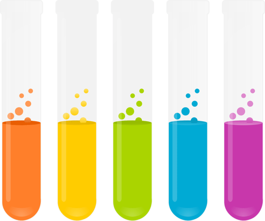 Colorful Test Tubes Vector PNG Image