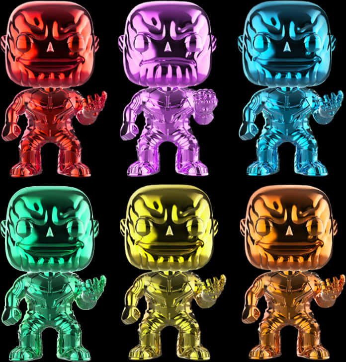 Colorful Thanos Figurines PNG Image