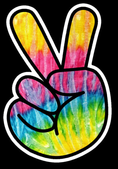 Colorful Tie Dye Peace Sign Sticker PNG Image