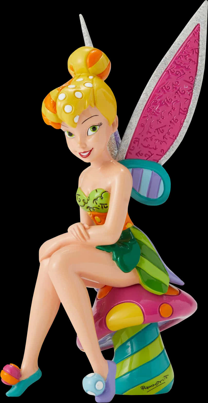 Colorful Tinkerbell Figurine PNG Image