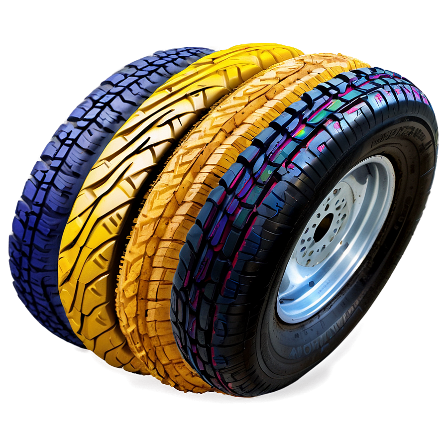 Colorful Tire Tracks Png Yjs50 PNG Image