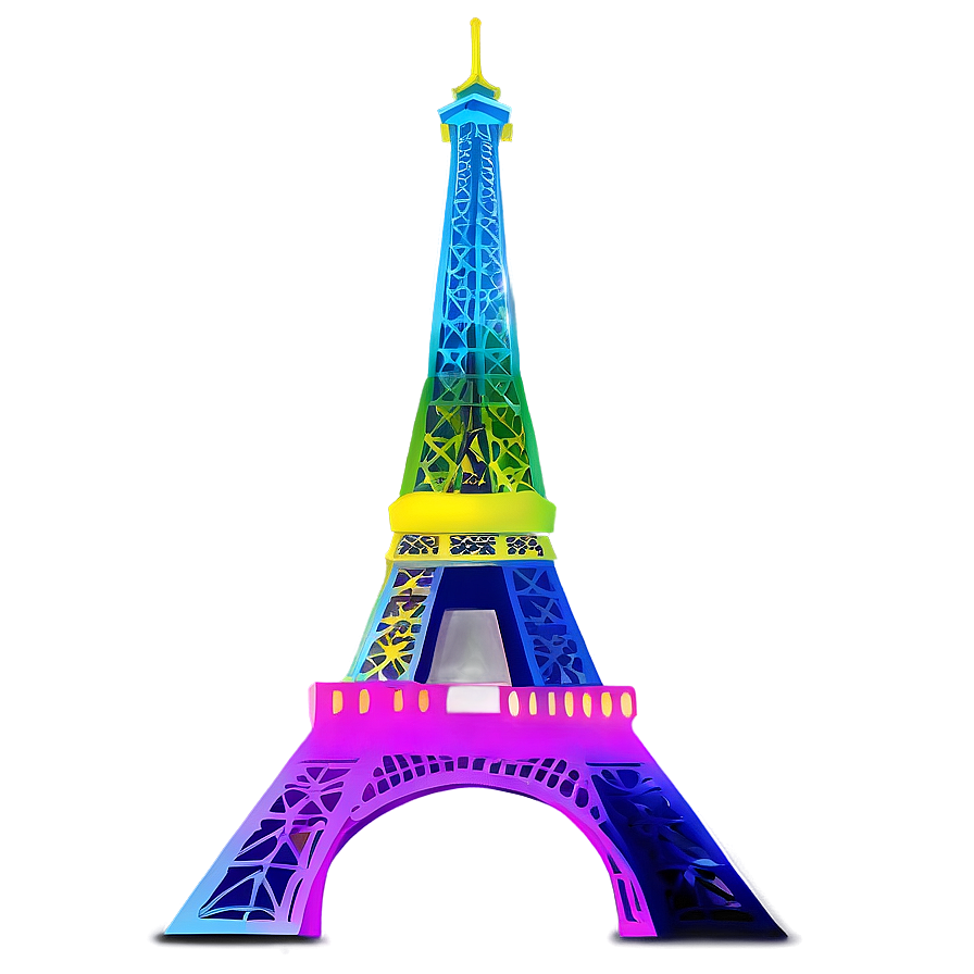 Colorful Torre Eiffel Lights Png Rsn80 PNG Image