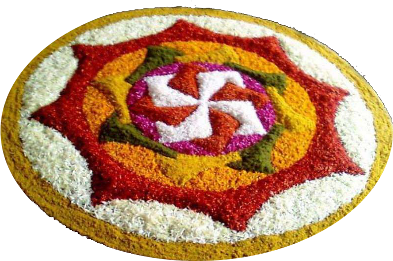 Colorful Traditional Rangoli Design PNG Image