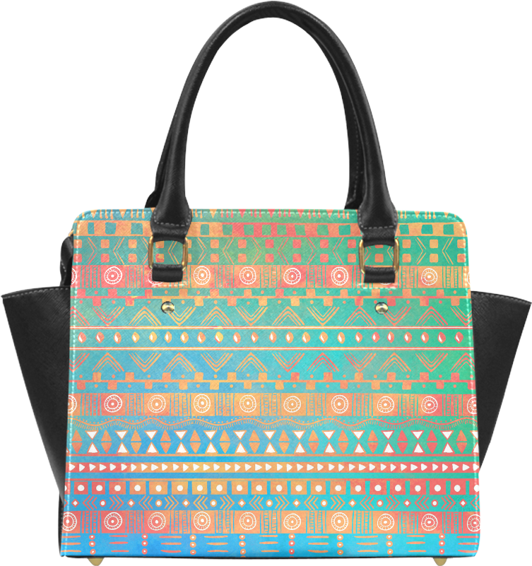 Colorful Tribal Pattern Tote Bag PNG Image