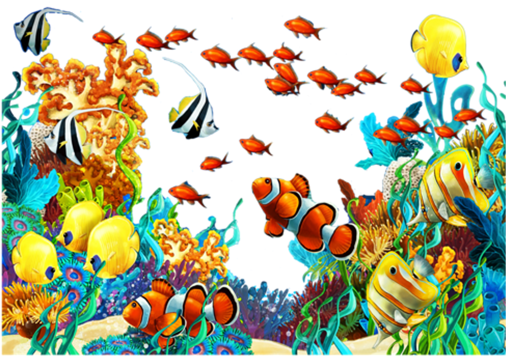 Colorful_ Tropical_ Fish_ Reef_ Scene PNG Image