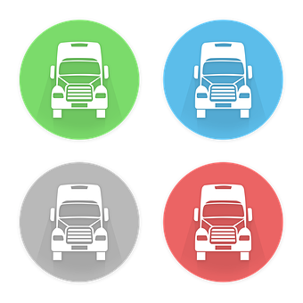 Colorful Truck Icons Set PNG Image