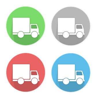 Colorful Truck Icons Set PNG Image