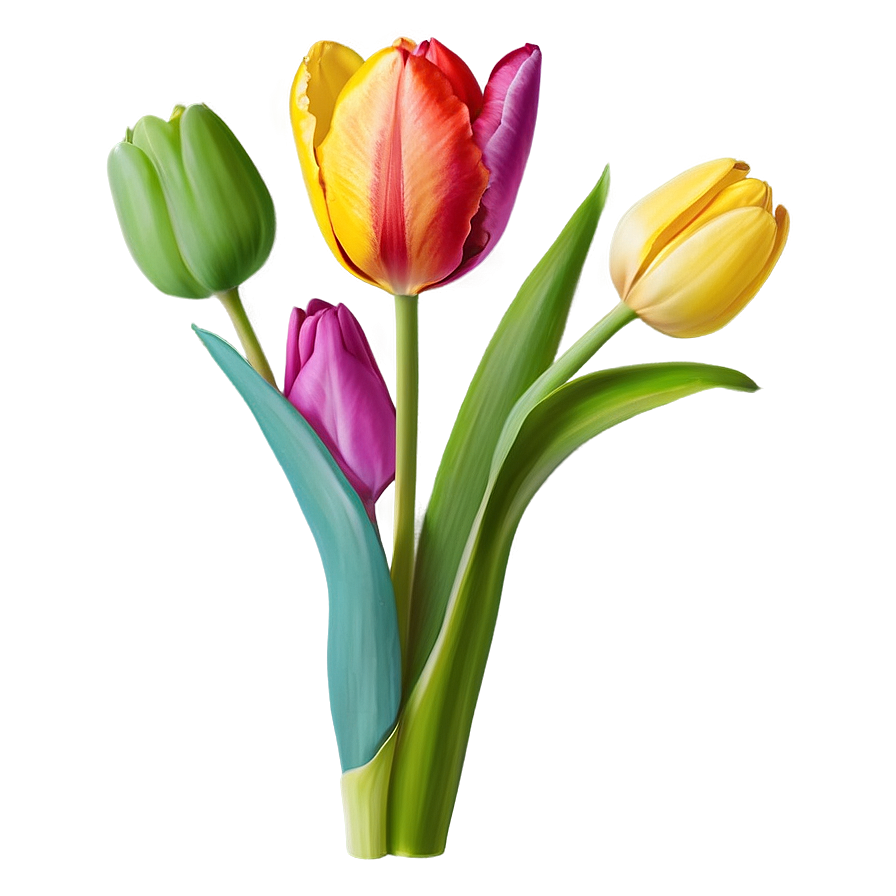 Colorful Tulip Bouquet Png 05242024 PNG Image