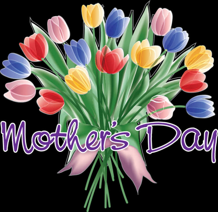 Colorful_ Tulips_ Mothers_ Day_ Greeting PNG Image