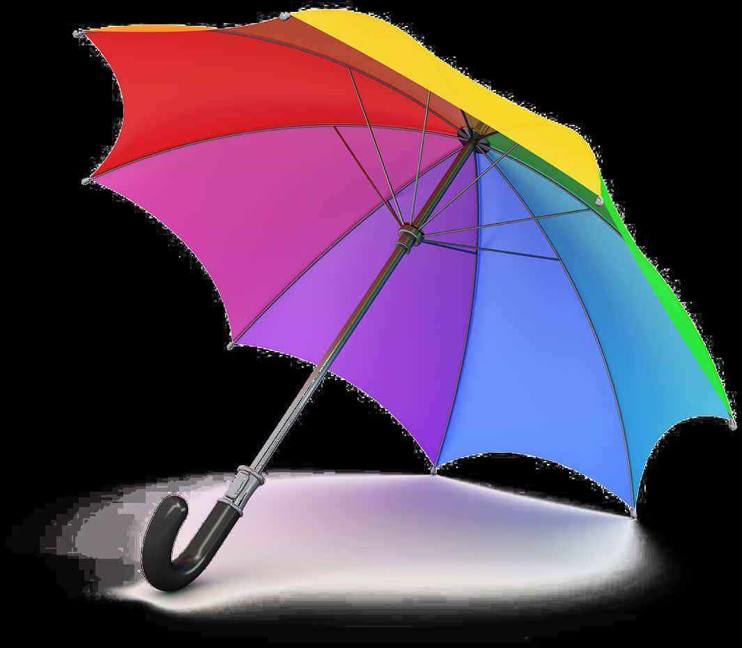 Colorful Umbrella Isolatedon Black PNG Image