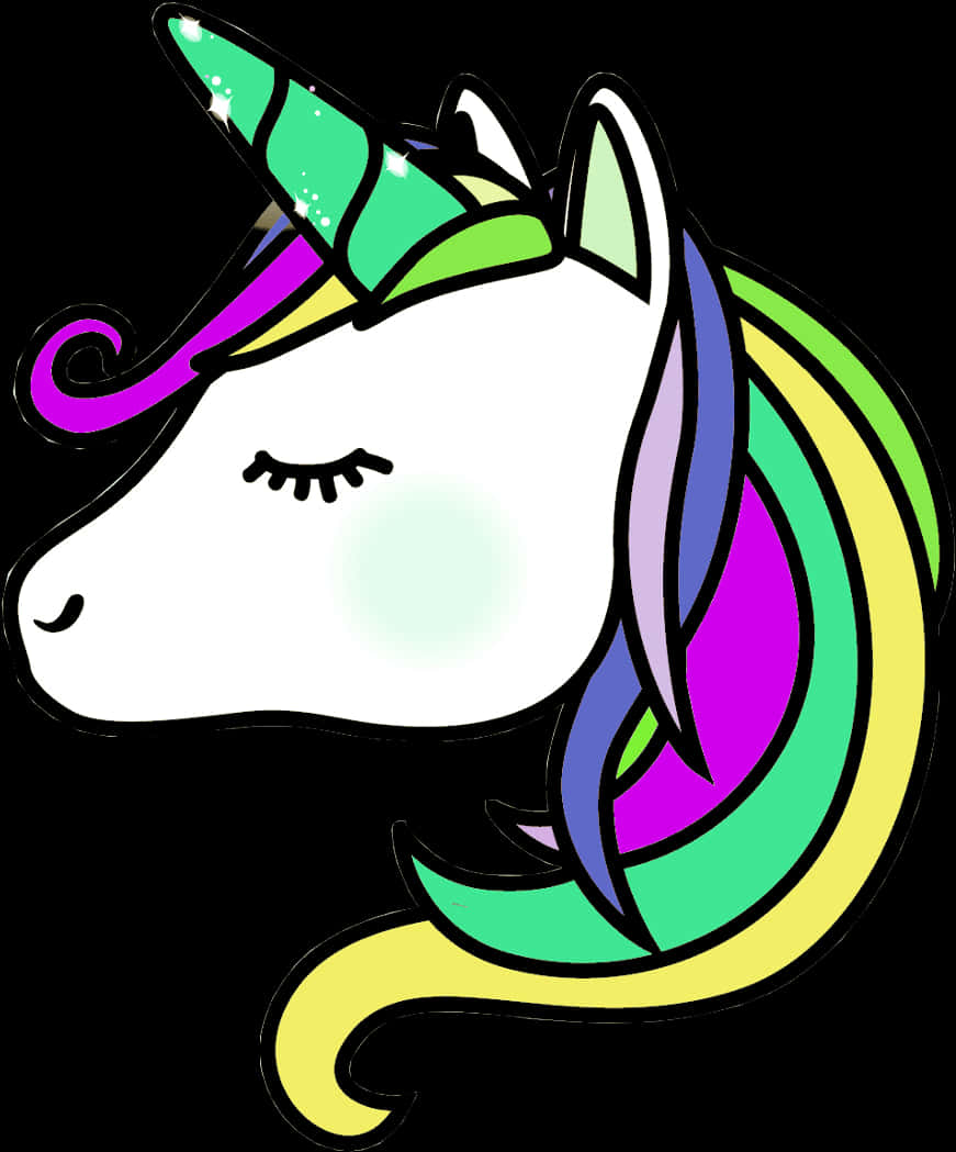 Colorful Unicorn Graphic PNG Image