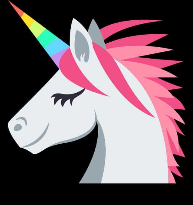 Colorful Unicorn Profile Illustration PNG Image