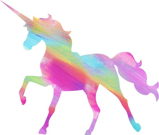 Colorful Unicorn Silhouette PNG Image