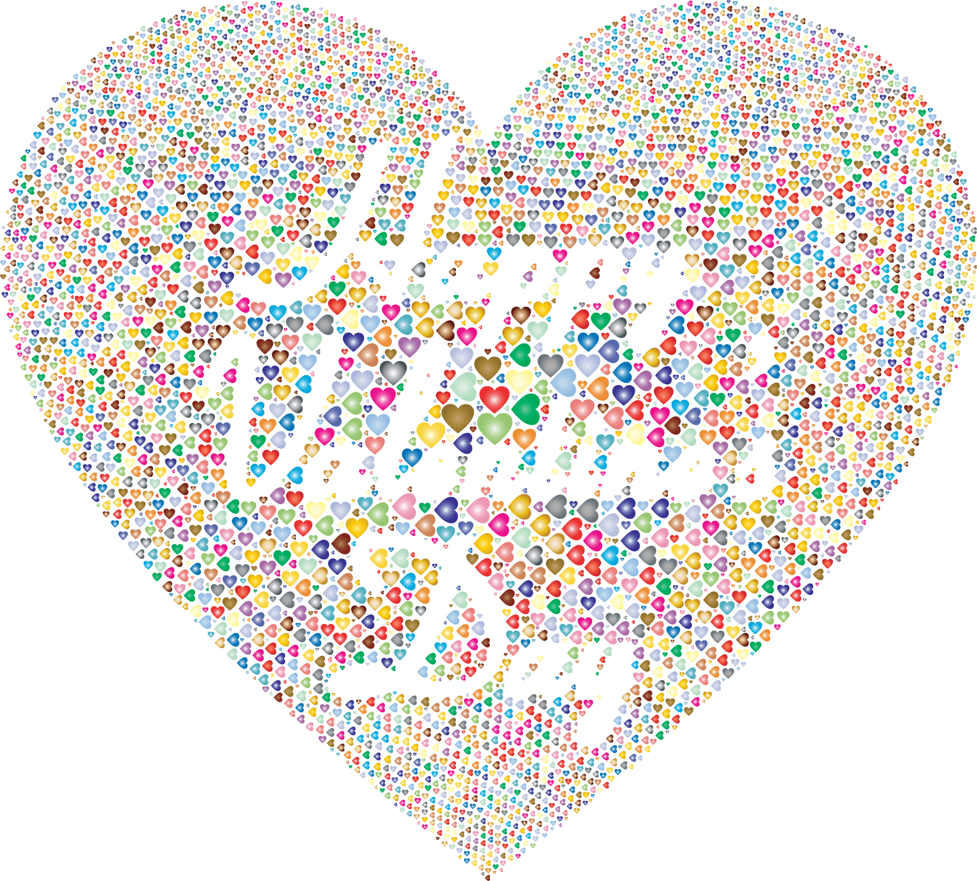 Colorful Valentines Day Heart Balloons PNG Image