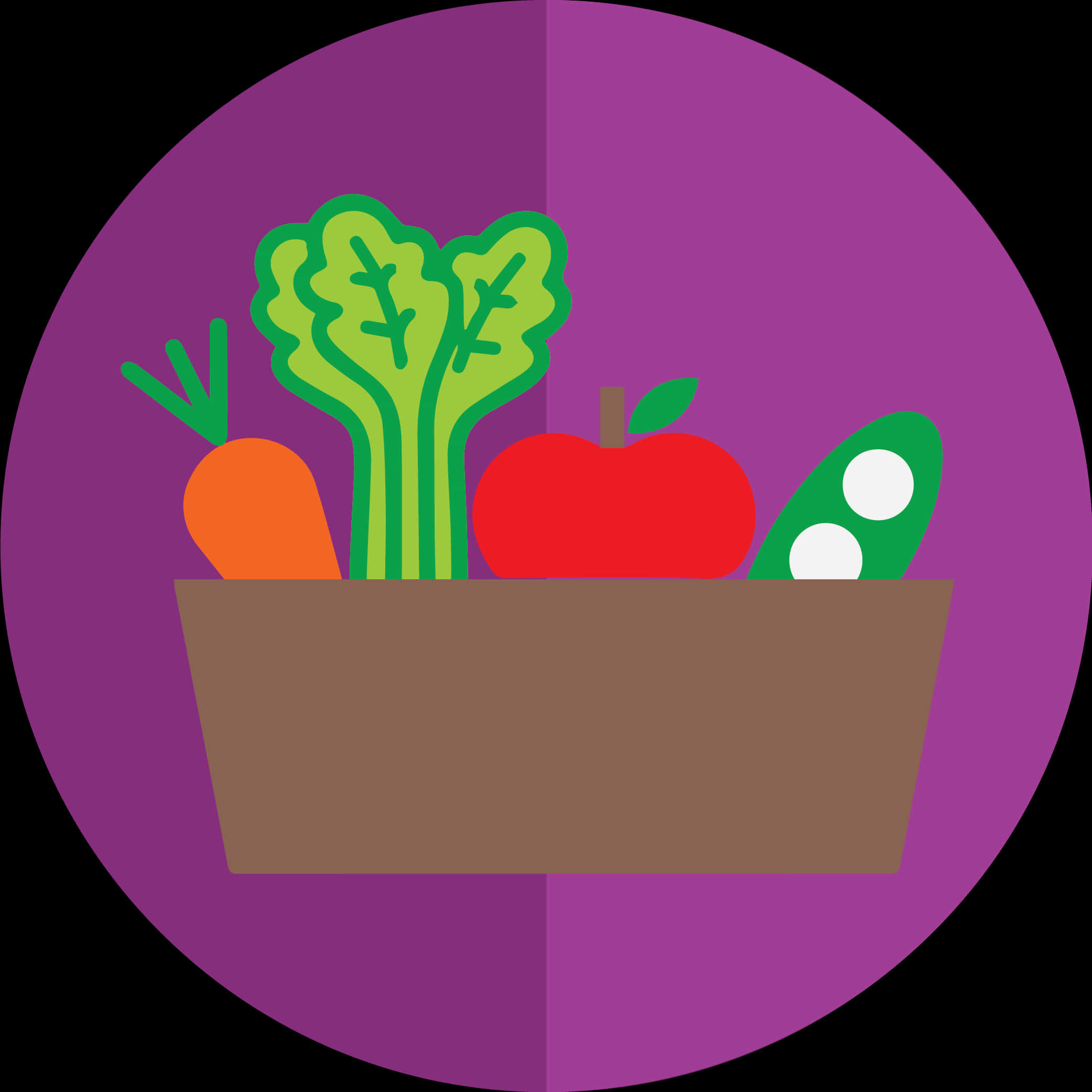 Colorful Vegetable Basket Illustration PNG Image