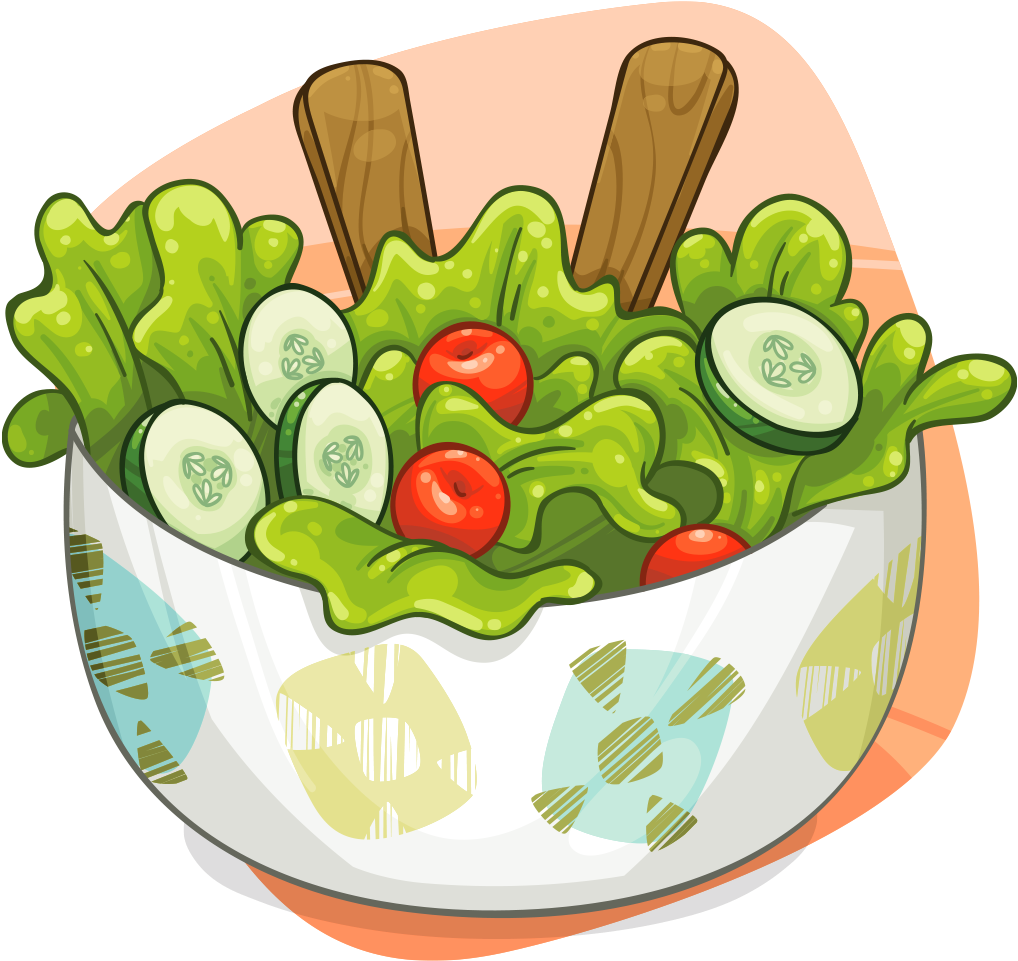 Colorful Vegetable Salad Illustration PNG Image