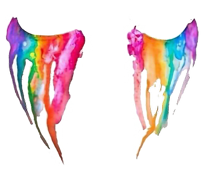 Colorful Watercolor Angel Wings PNG Image