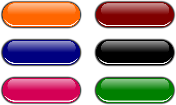 Colorful Web Buttons Set PNG Image