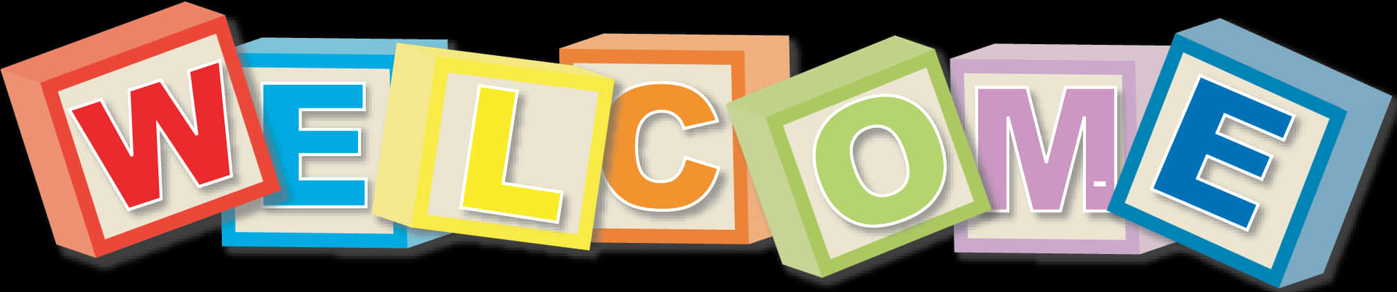 Colorful Welcome Blocks PNG Image