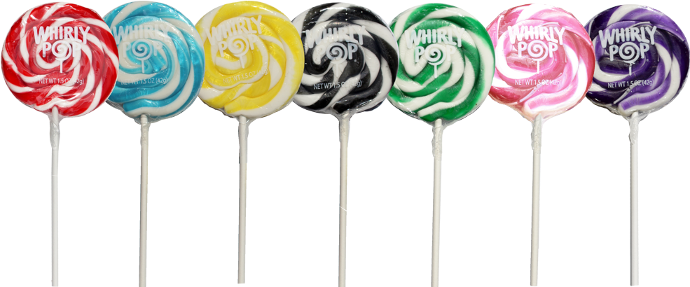 Colorful Whirly Pop Lollipops PNG Image