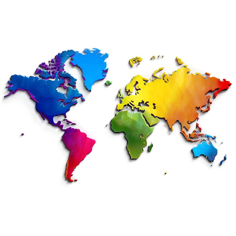 Colorful World Map Png 36 PNG Image