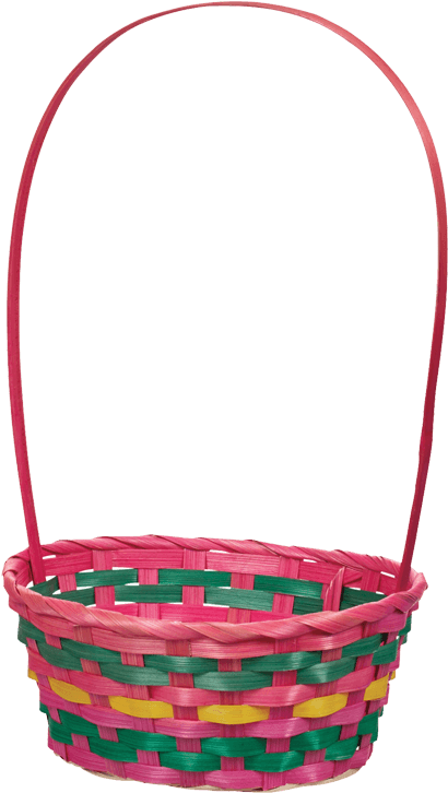 Colorful Woven Easter Basket PNG Image