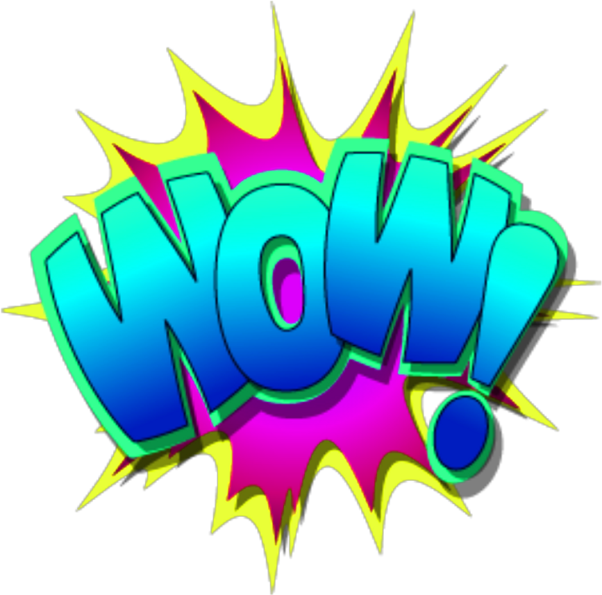 Colorful Wow Exclamation Graphic PNG Image