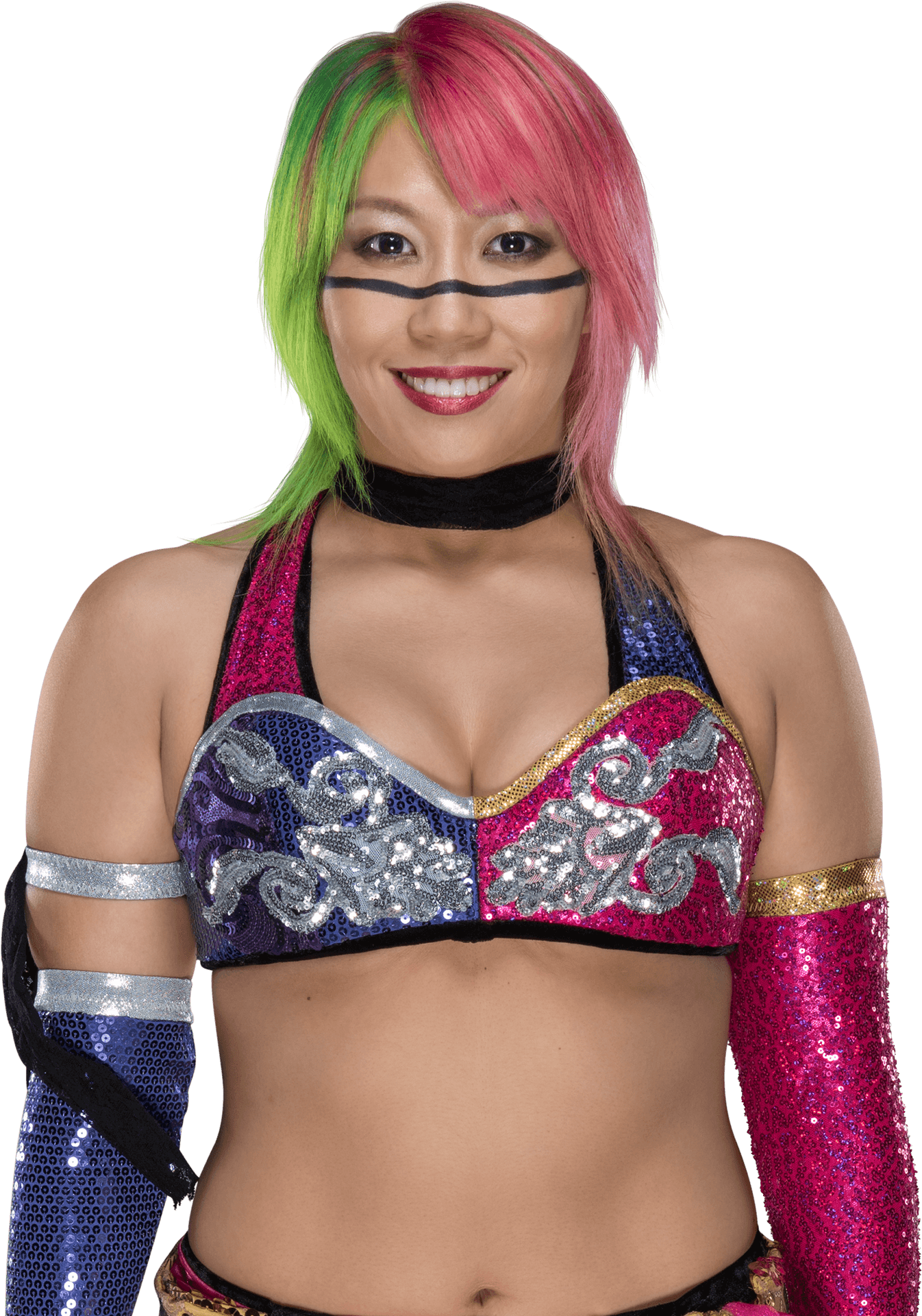 Colorful Wrestler Portrait PNG Image