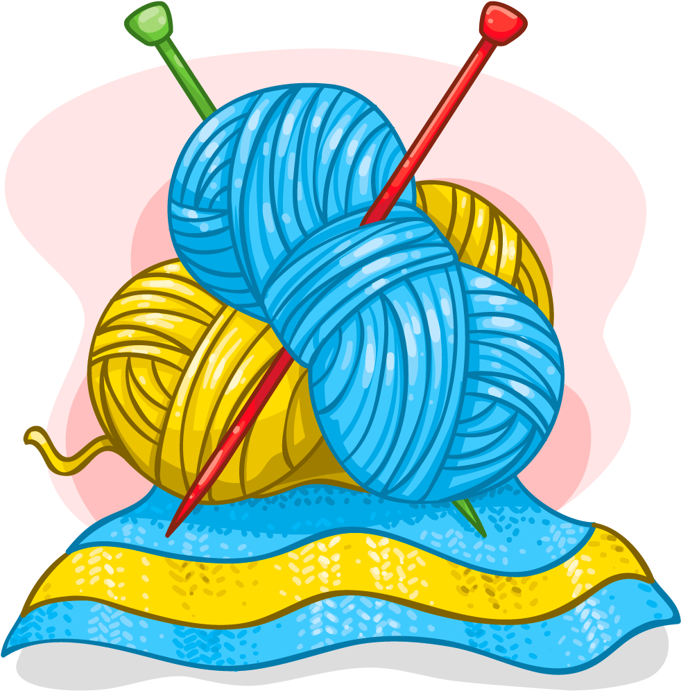 Colorful Yarn Ballsand Knitting Needles PNG Image