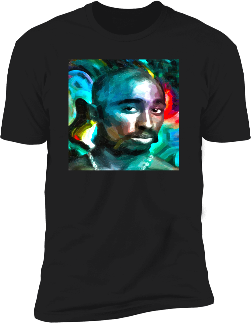 Colorful2 Pac Portrait T Shirt PNG Image