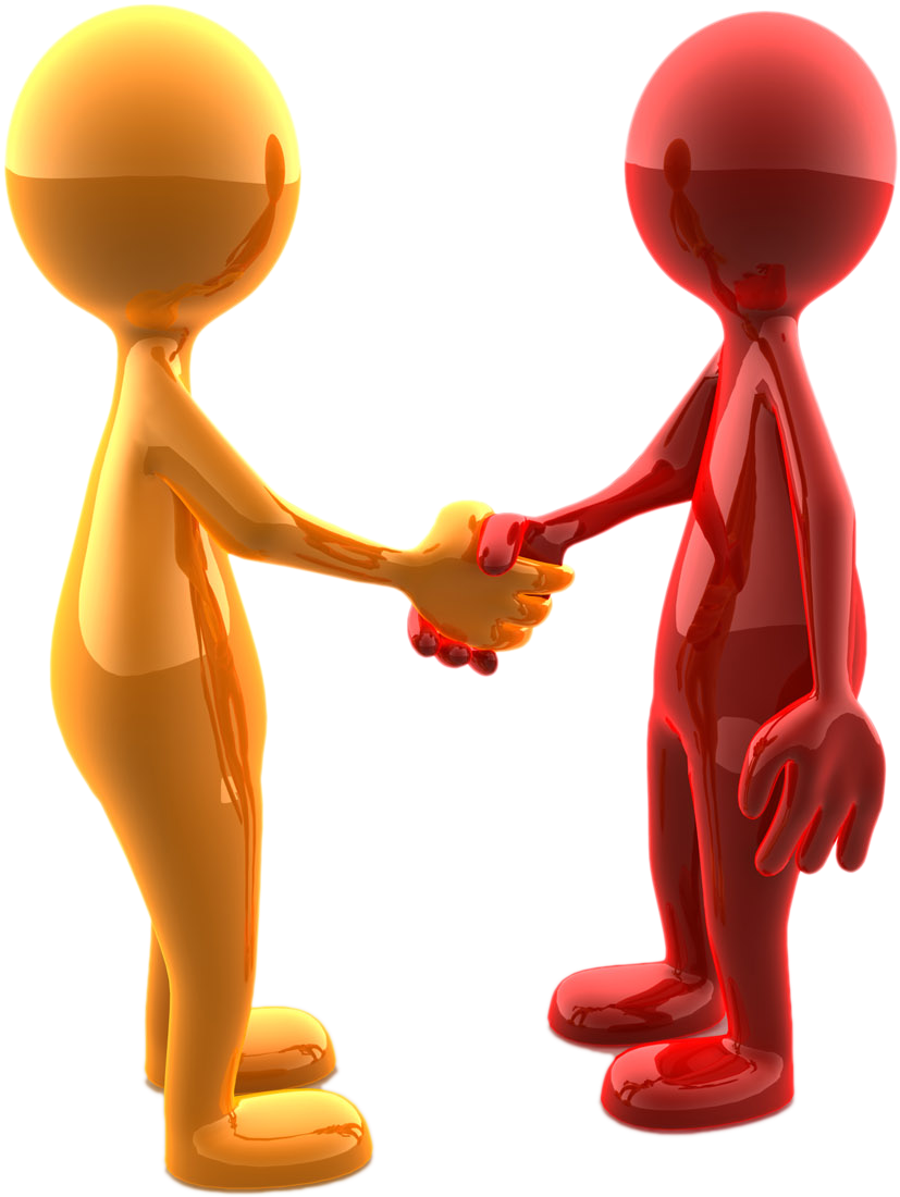 Colorful3 D Characters Handshake PNG Image