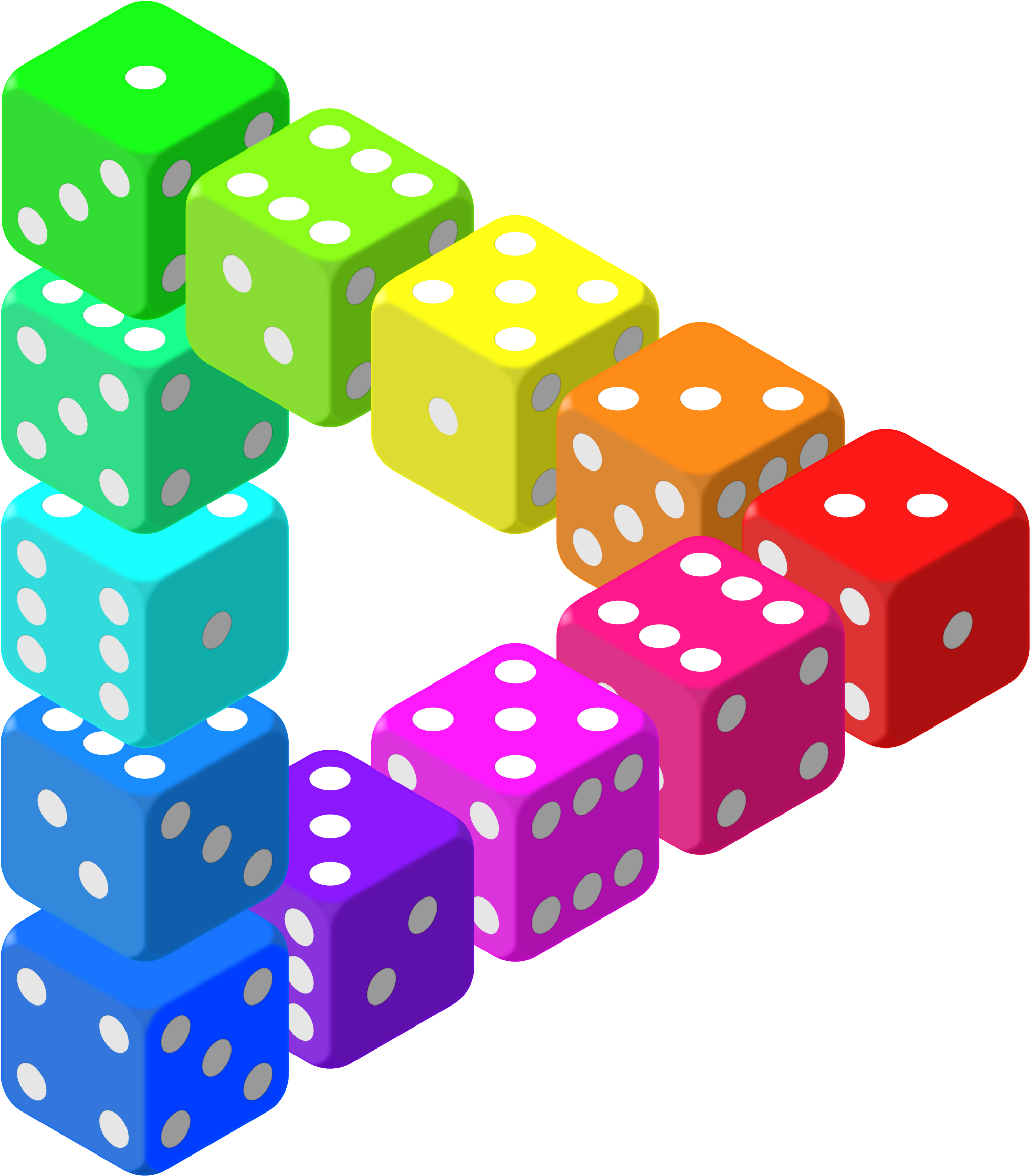 Colorful3 D Dice Chain PNG Image