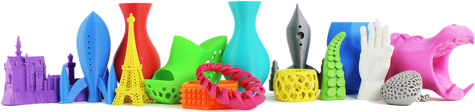 Colorful3 D Printed Objects Collection PNG Image