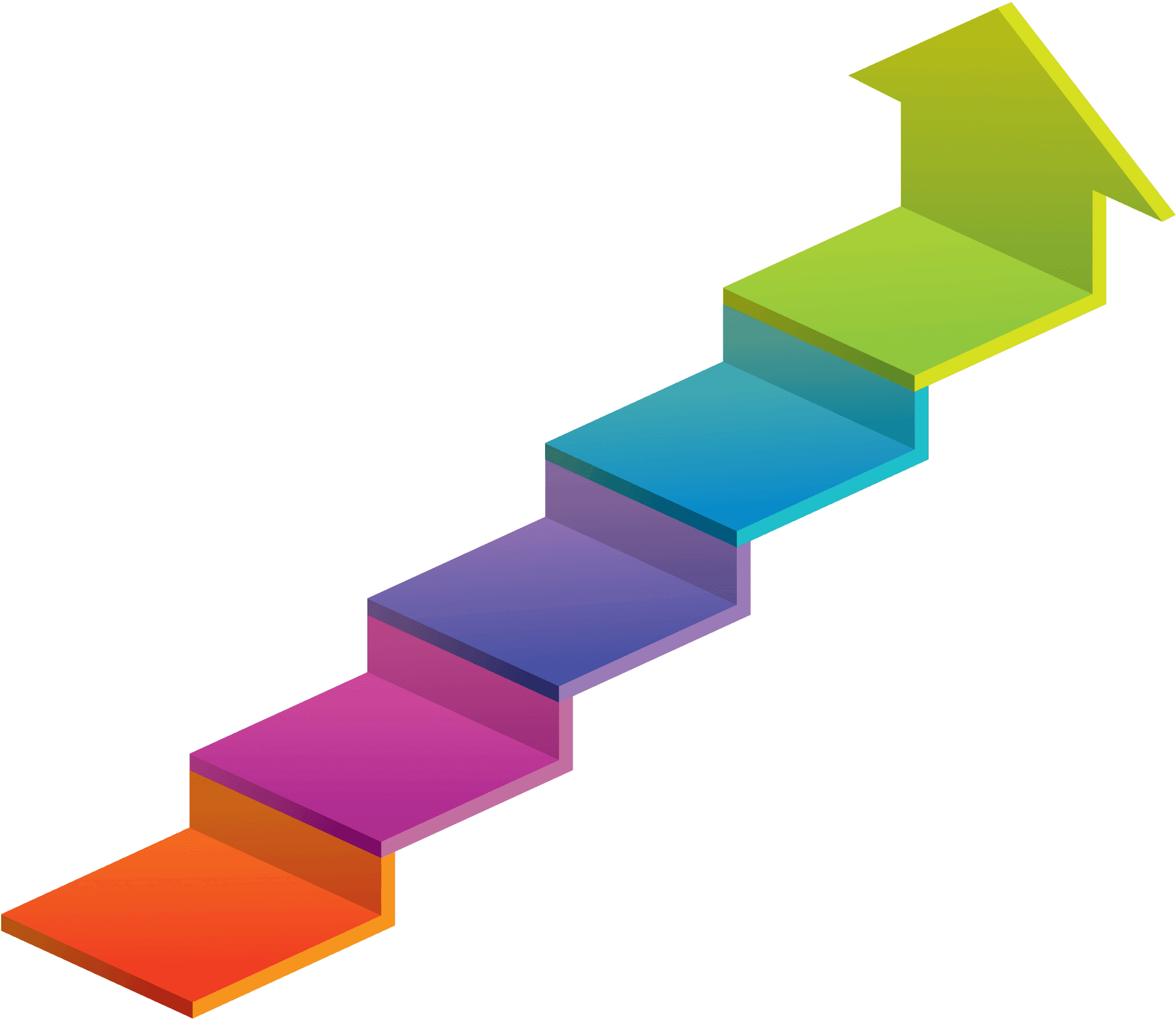 Colorful3 D Staircase Graphic PNG Image