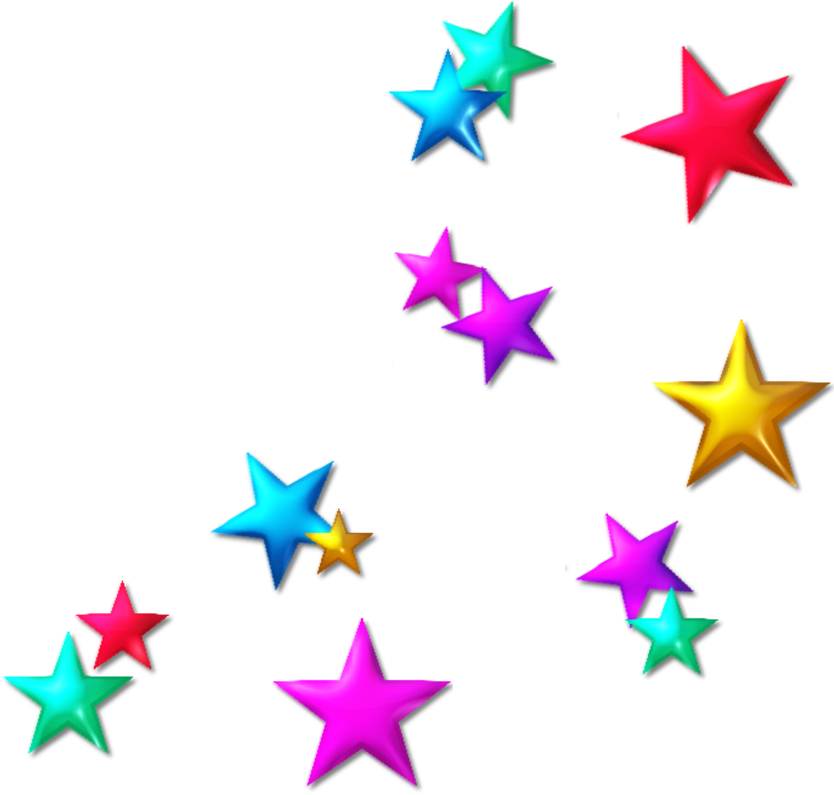 Colorful3 D Stars Background PNG Image