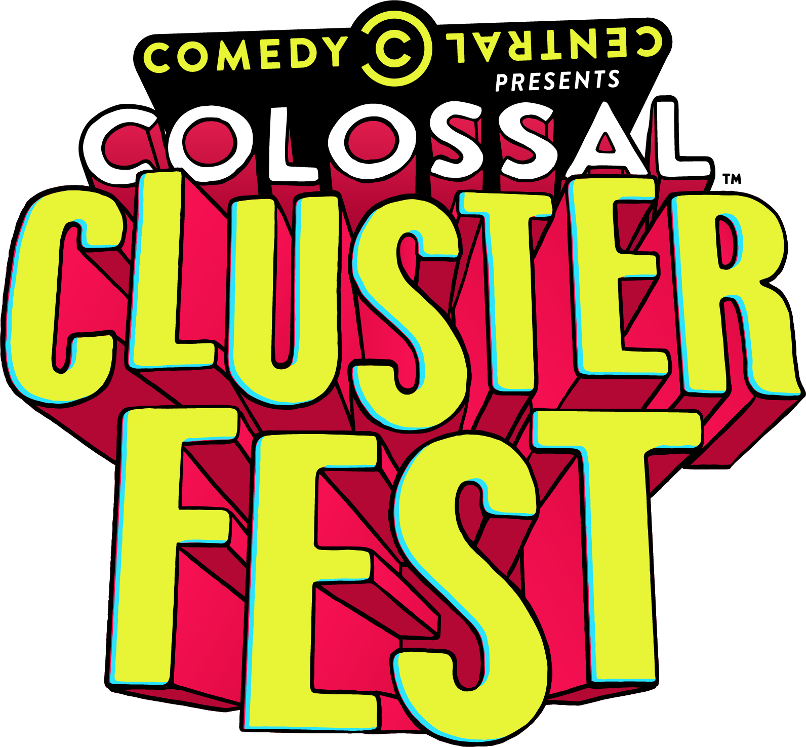 Colossal Cluster Fest Comedy Event Logo PNG Image