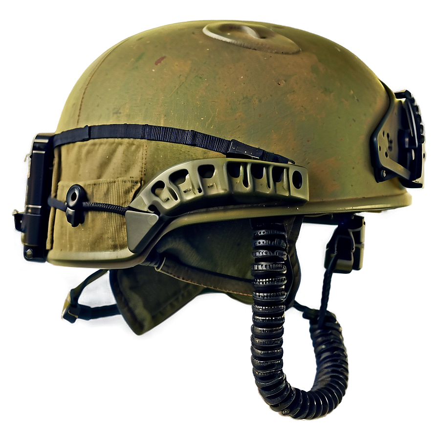 Combat Helmet With Communication Gear Png Agj51 PNG Image