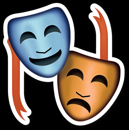 Comedy_ Tragedy_ Masks_ Emoji PNG Image