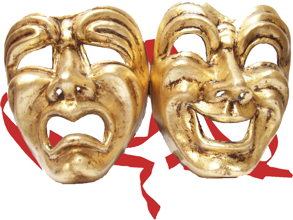 Comedy Tragedy Masks Theater Symbols PNG Image