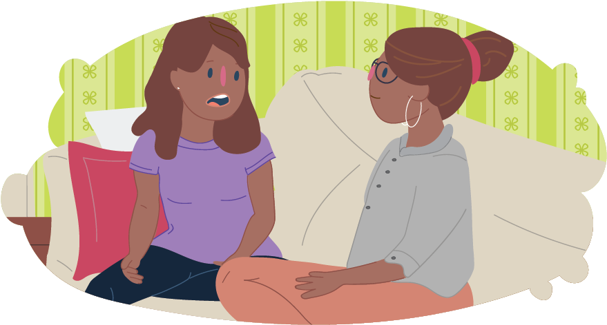 Comforting Friend Couch Conversation PNG Image