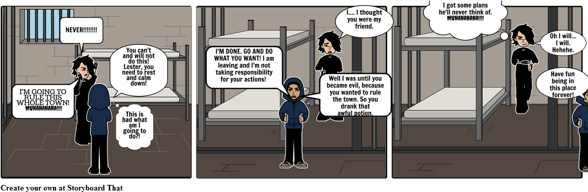 Comic Strip_ Confrontation In Prison Cell PNG Image