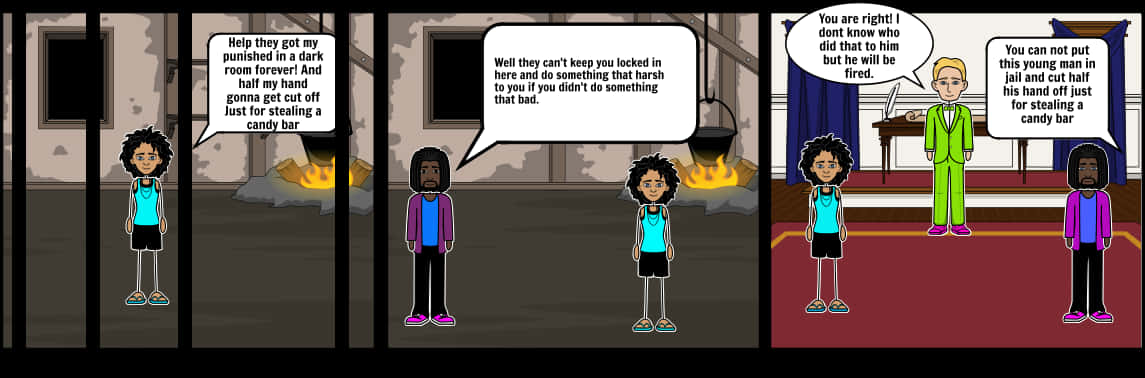 Comic Strip Dialogueon Justiceand Punishment PNG Image