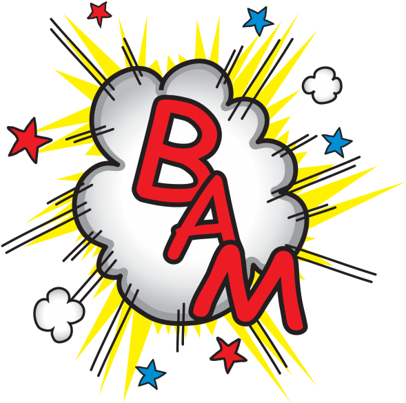 Comic Style B A M Explosion PNG Image